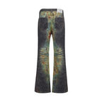 CYCYCY Iridescent Croc Full-Print Slim Flared Jeans