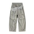 CLP Layered Crinkled Waist-Panel Parachute Pants