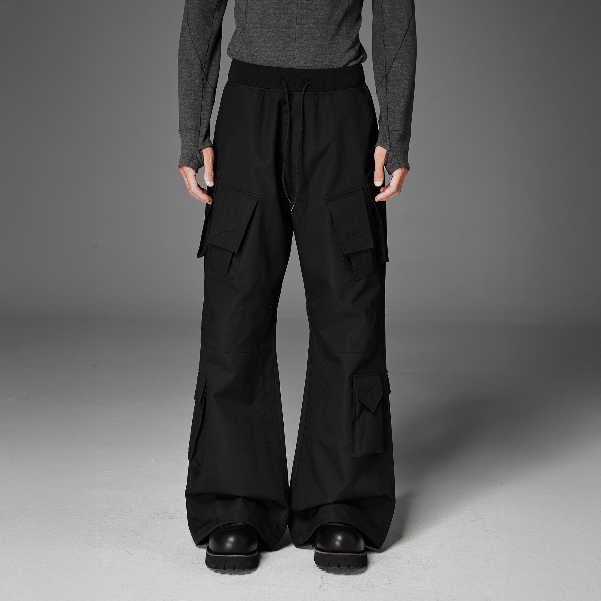 CATSSTAC Multi-Pocket Paneled Drawstring Cargo Pants