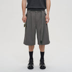 CATSSTAC Pleated Belted Wide-Leg Shorts