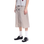 WHISTLEHUNTER Plaid Double-Waist Strap Shorts