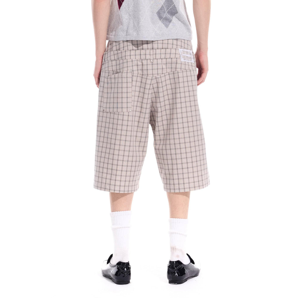 WHISTLEHUNTER Plaid Double-Waist Strap Shorts
