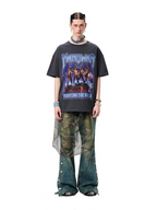 ERISSTOFF Washed Detachable Flared Jeans Blue