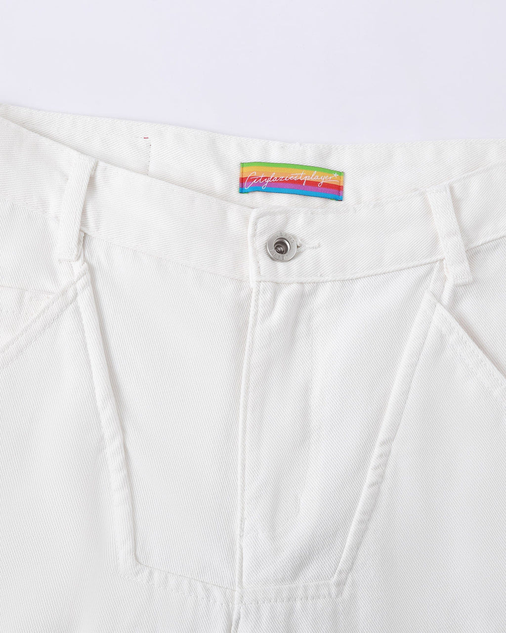 CLP Deconstructed Pleated Button Wide-Leg Pants