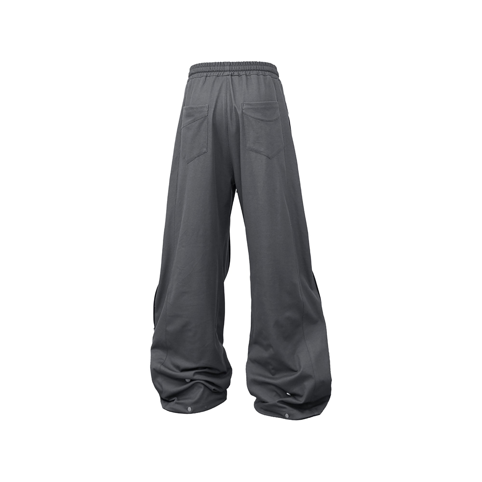 RELABEL Layered Multi-Zip Drawstring Sweatpants Gray