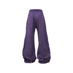RELABEL Layered Multi-Zip Drawstring Sweatpants Purple