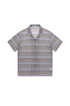 EPIC POETRY Geometric Ripple Knitted Half Shirt Sandstone