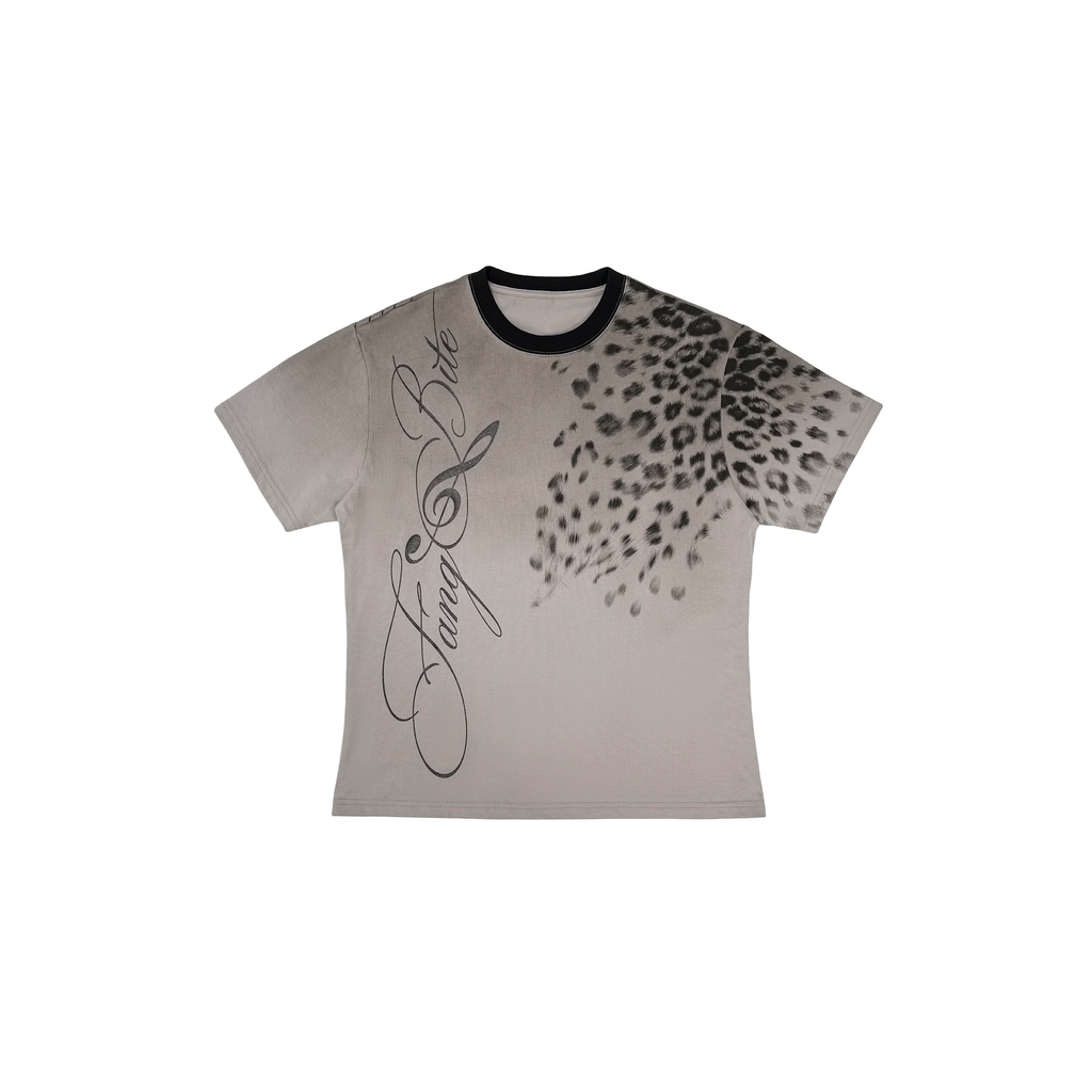 ESAIAS Washed Leopard Graphic T-Shirt