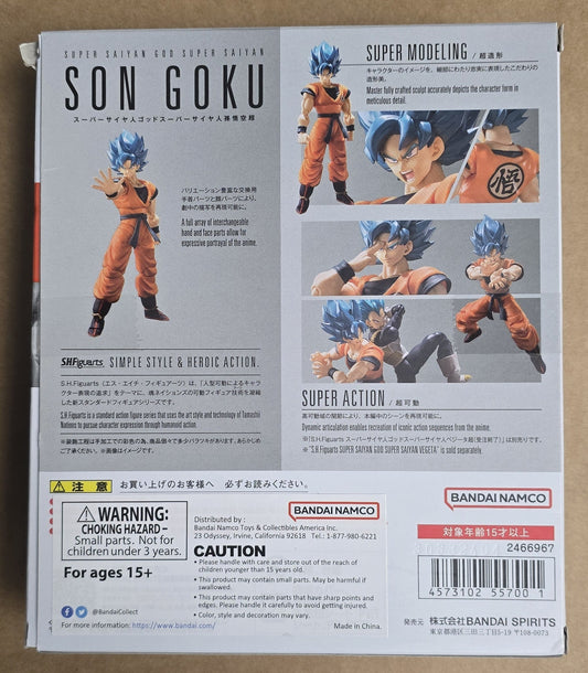 *Open Box* S.H. Figuarts Dragon Ball Z Super Saiyan God Super Saiyan Son Goku Action Figure