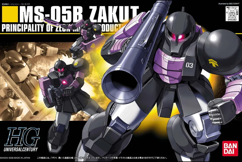Gundam 1/144 HGUC #068 MSV MS-05B Zaku I (Black Tri-Stars) Model Kit