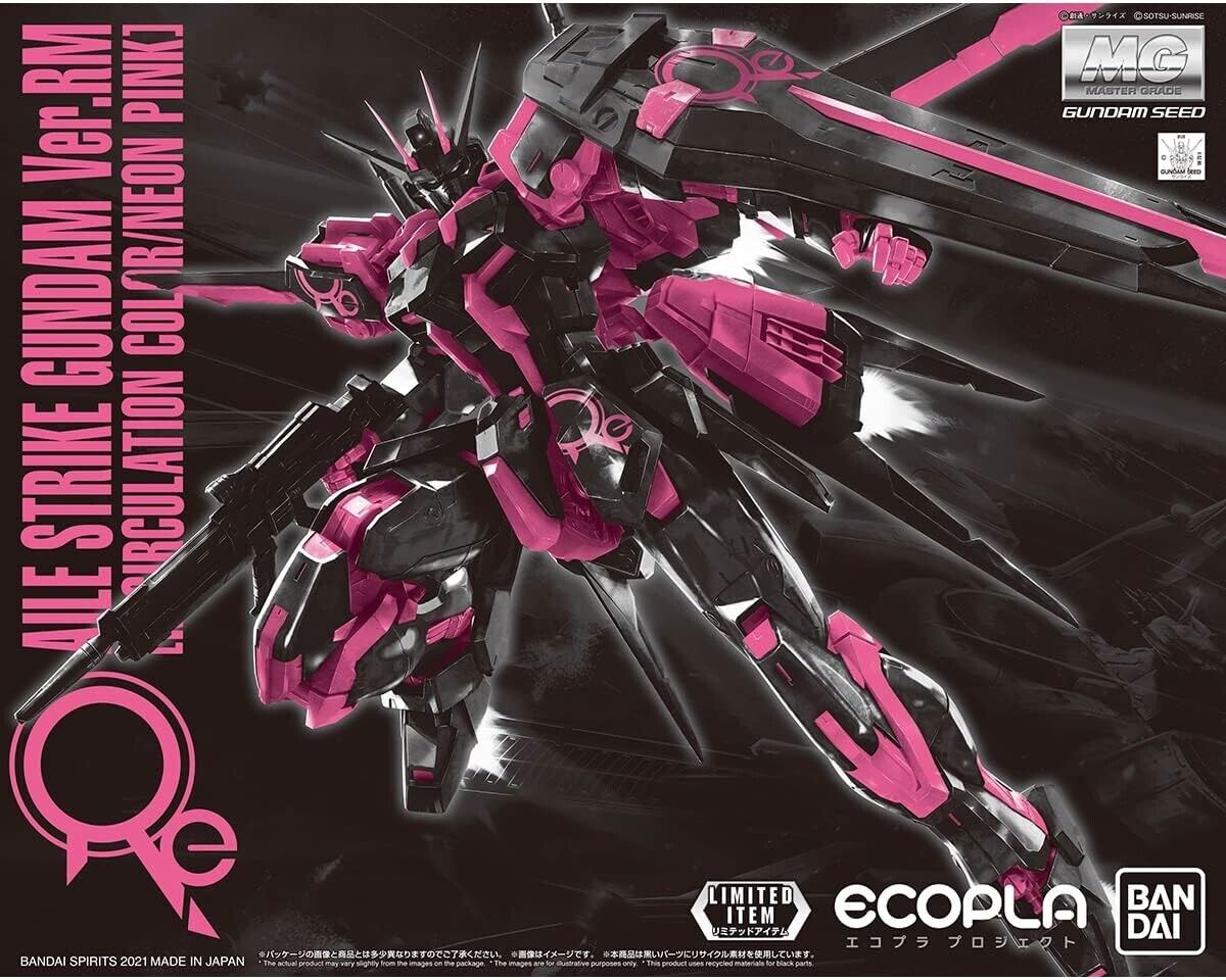 Gundam 1/100 MG Aile Strike Gundam Ver. RM (Recirculation Color / Neon Pink) Model Kit Exclusive