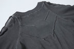CLP Distressed Raw-Seam Paneled Long-Sleeve Tee