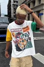STEEPC Contrast Diamond Graphic T-Shirt