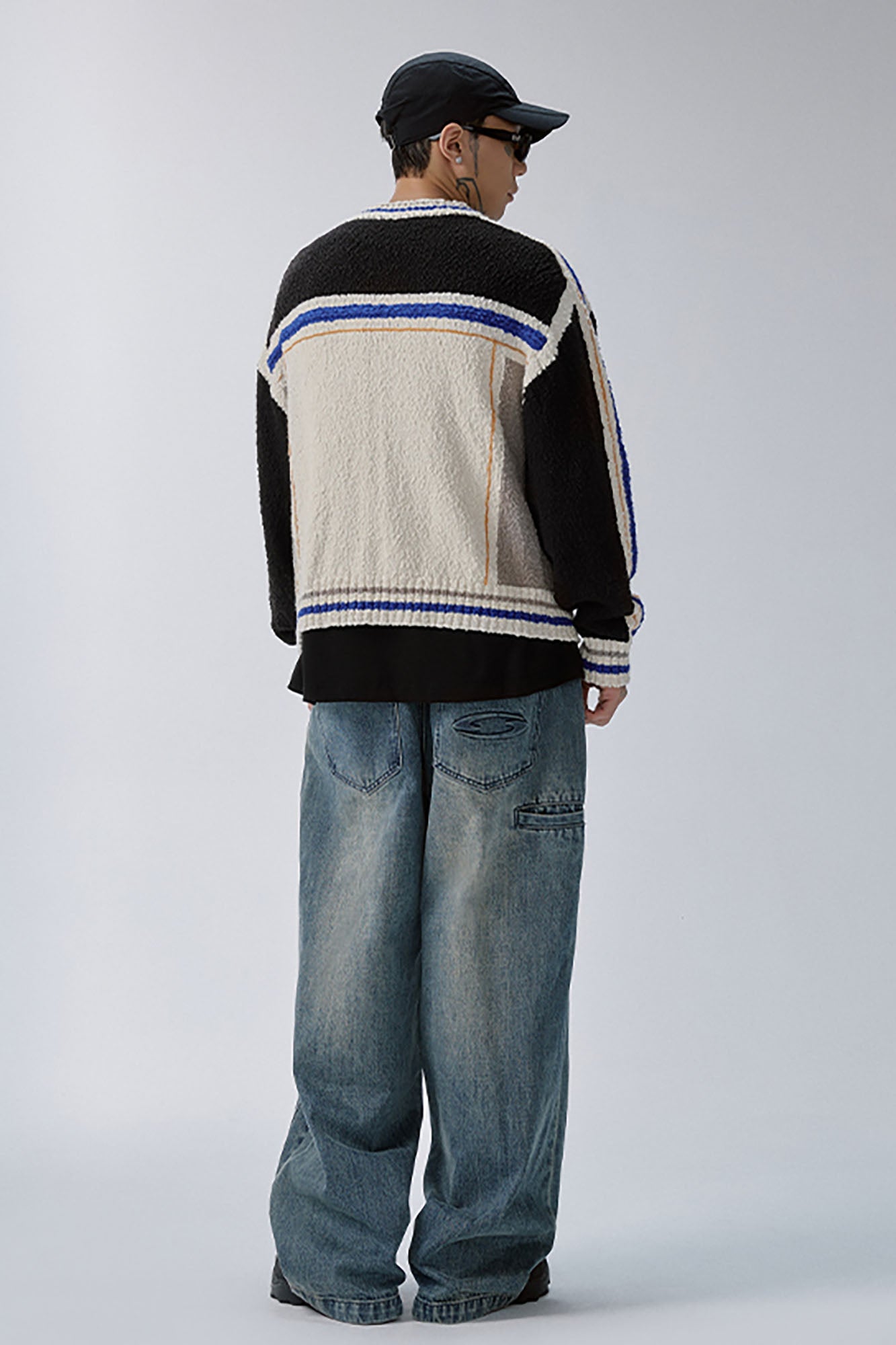 F2CE Double Waistband Washed Wide-Leg Jeans