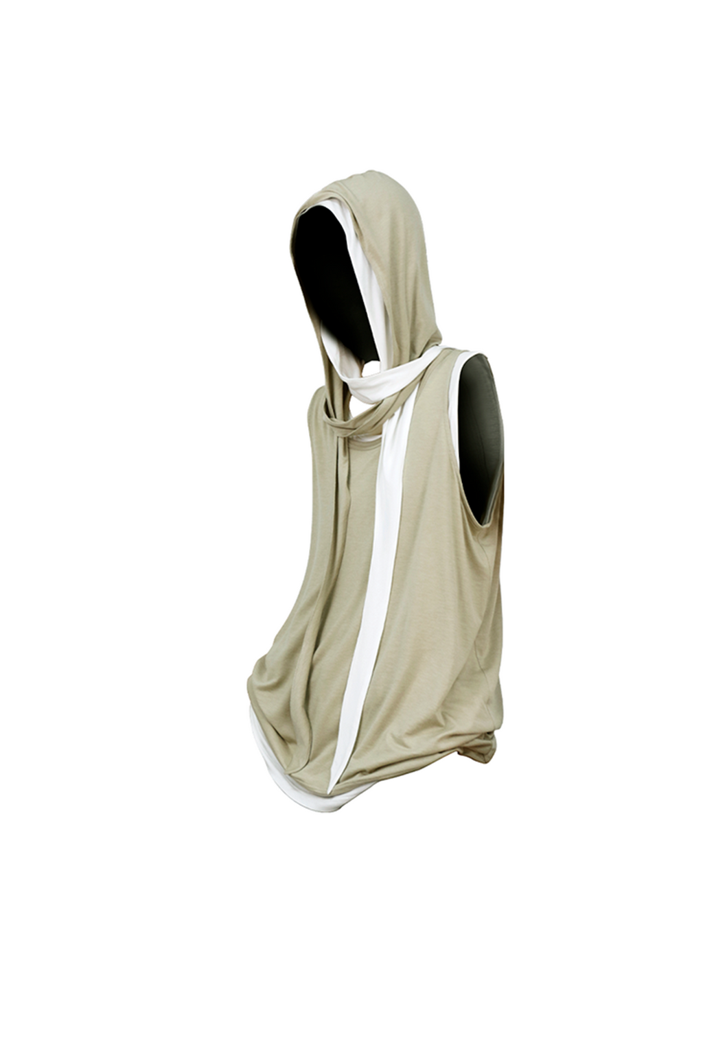 RELABEL Tencel Wool Hooded Ruched Tank Top