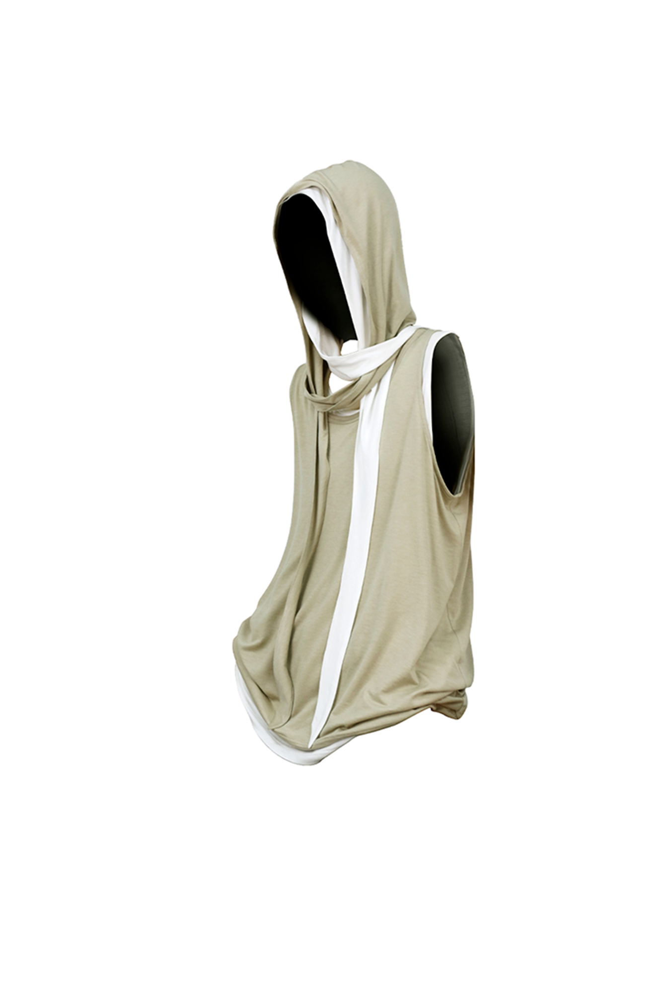 RELABEL Tencel Wool Hooded Ruched Tank Top