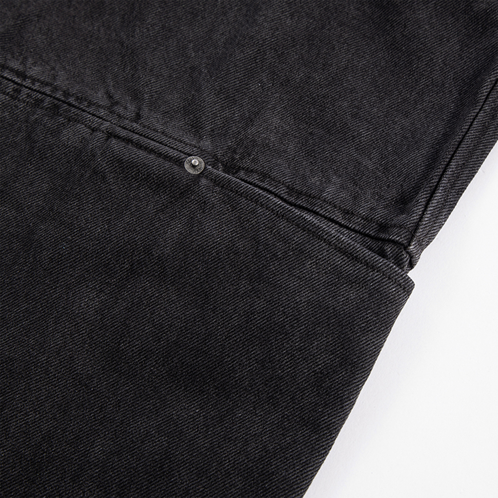 F2CE Washed Panel Multi-Pocket Straight-Leg Jeans