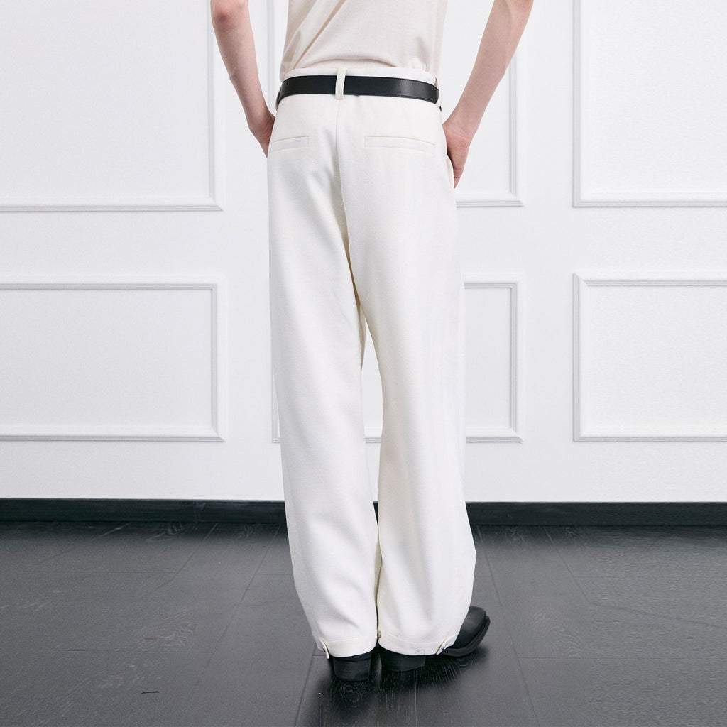 FACEONLAB Essential Wool-Blend Pleated Trousers