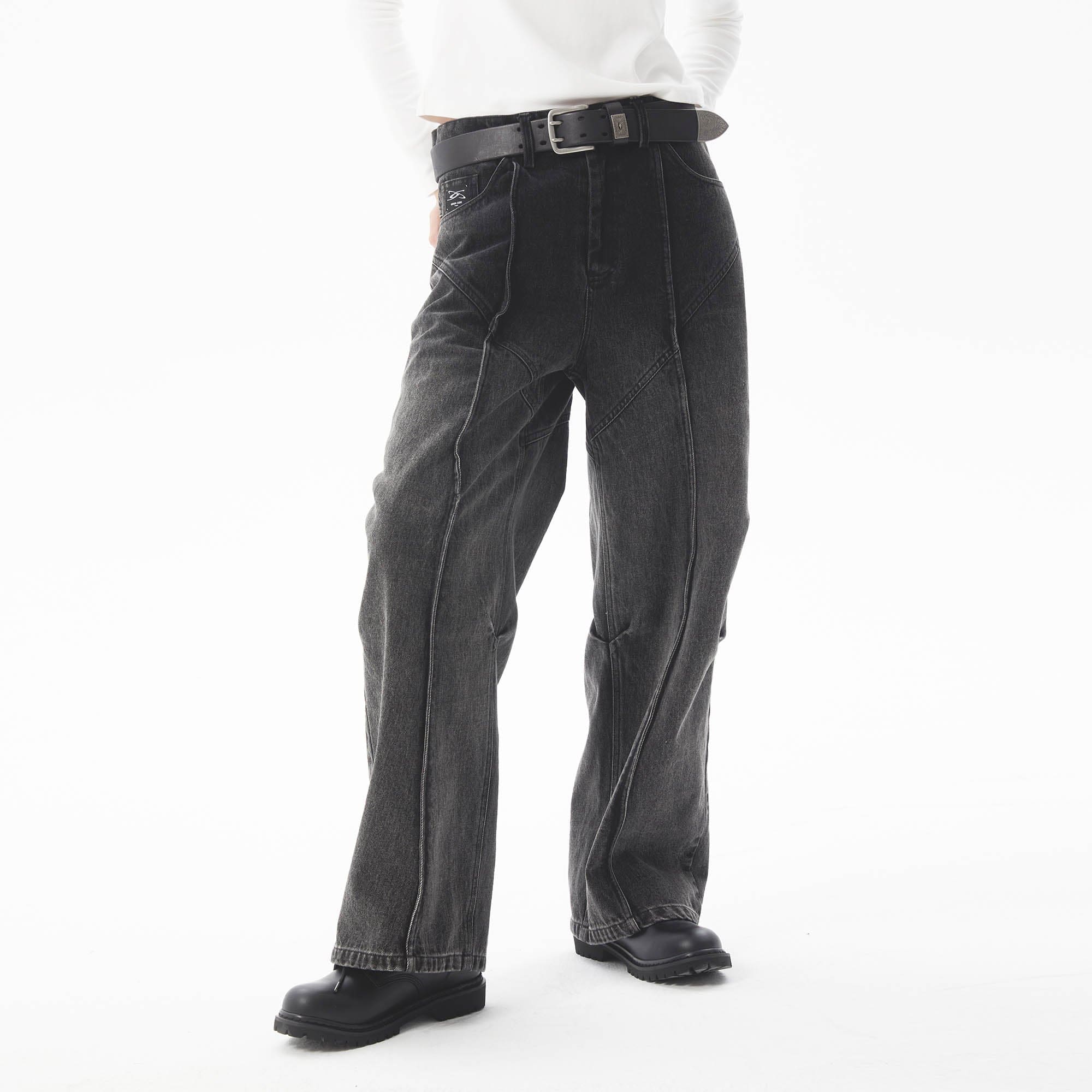 ERROR CODE ROBOT Middle Spliced Faded Jeans