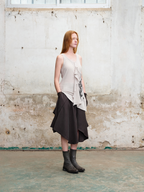 ILNya Nieternite Nifutur Deconstructed Graphic Knit Tank Top Gray