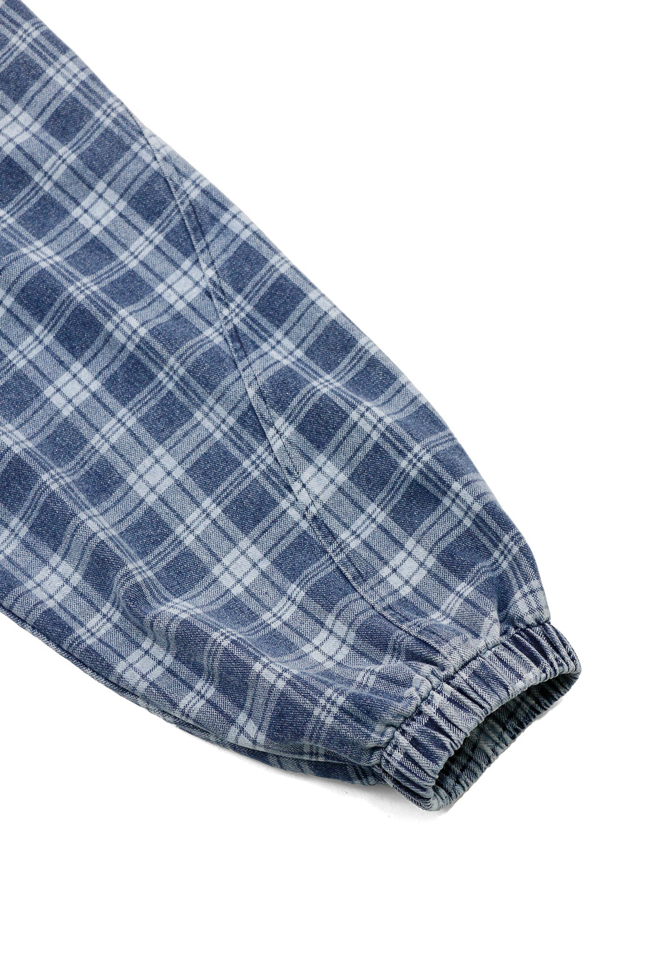 RELABEL Plaid Rivet Paneled Faded Hoodie