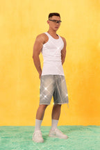 CLP Sparkle Diamond Ribbed Tank Top