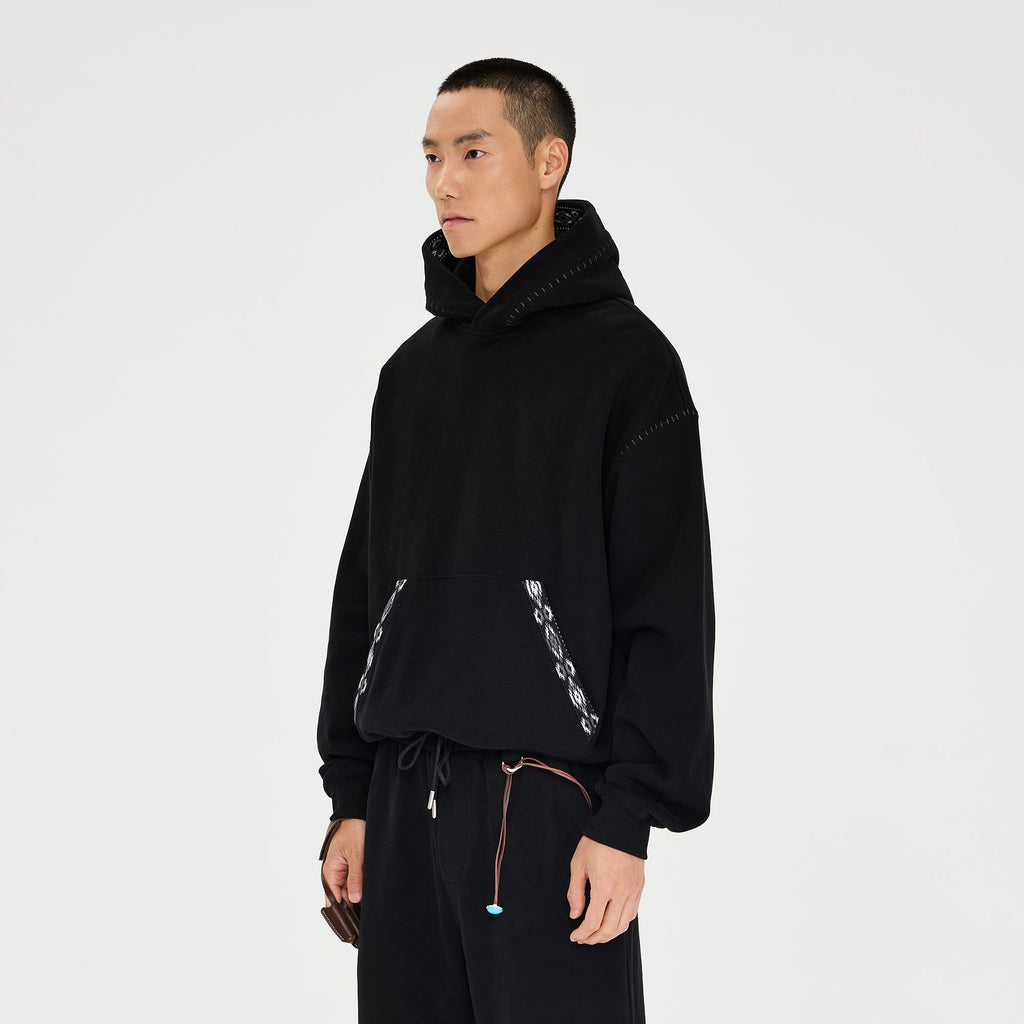 CATSSTAC Totem-Trimmed Kangaroo Pocket Hoodie