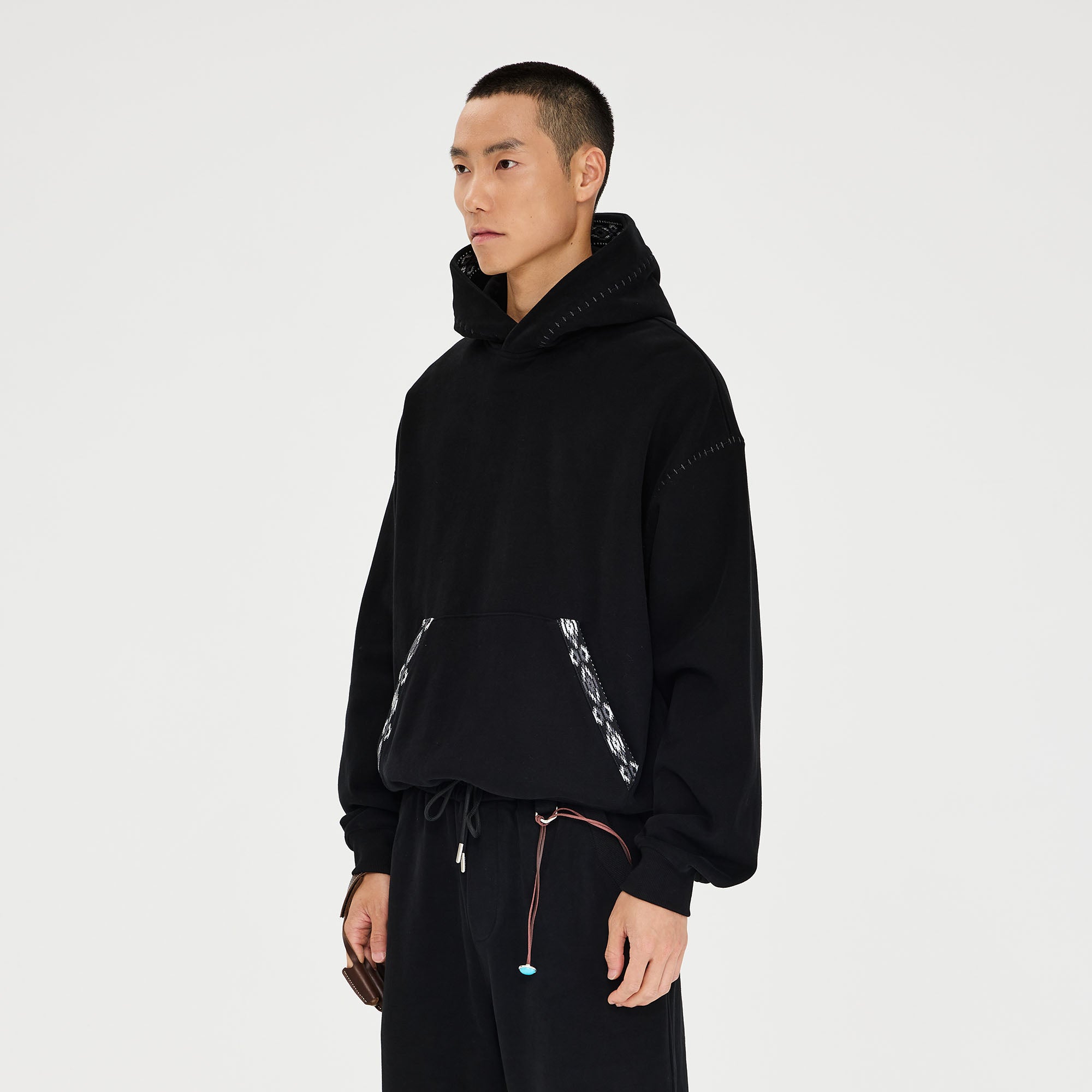 CATSSTAC Totem-Trimmed Kangaroo Pocket Hoodie