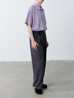 GRAINMUSTARD Crinkled Linen-Cotton Half Shirt