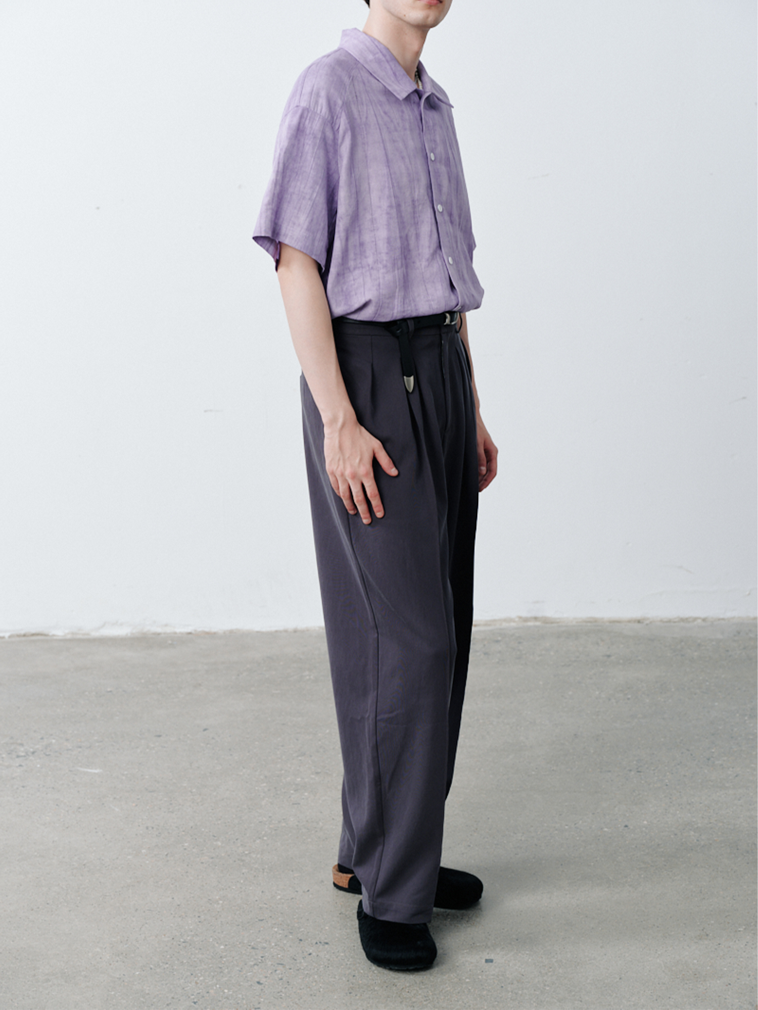GRAINMUSTARD Crinkled Linen-Cotton Half Shirt