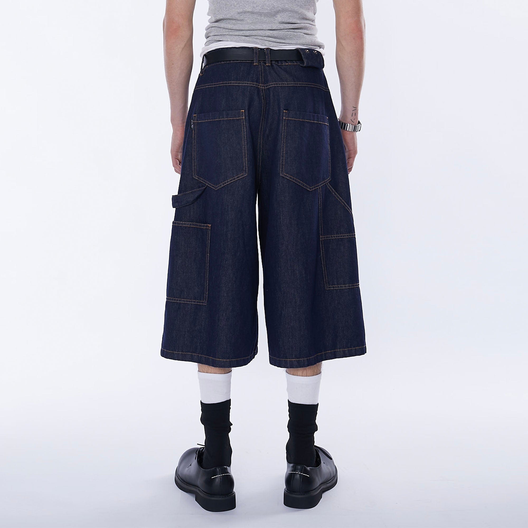 ASSEEN Double-Knee Raw Denim Shorts