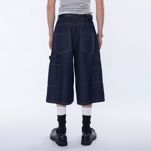 ASSEEN Double-Knee Raw Denim Shorts