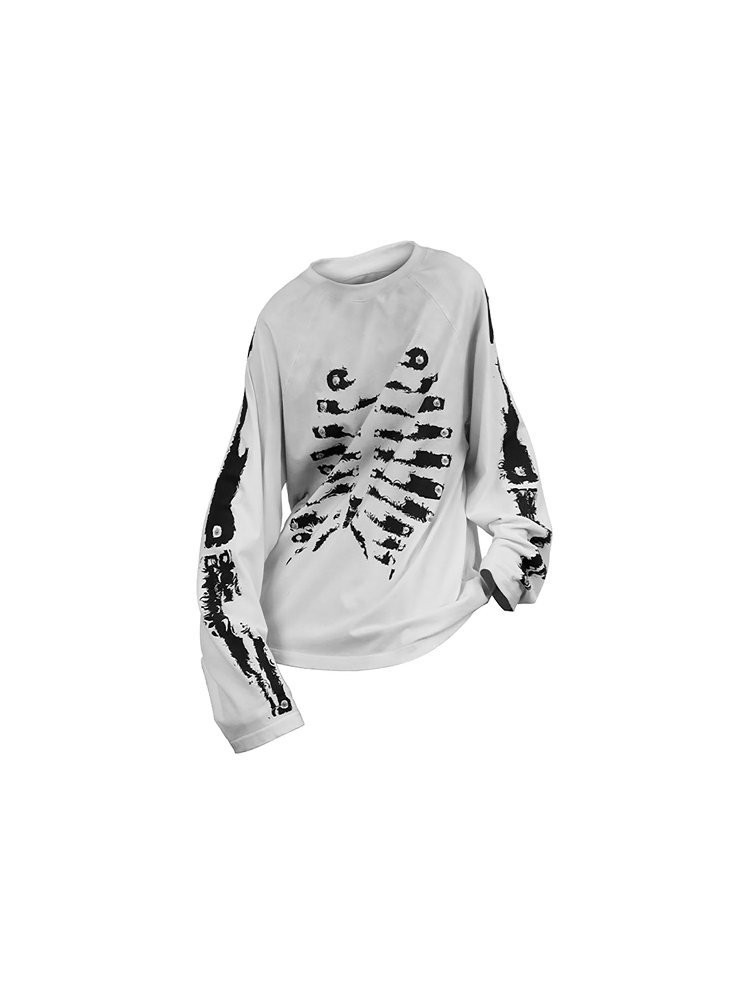 RELABEL Skeleton Graphic Rivet Long-Sleeve Tee