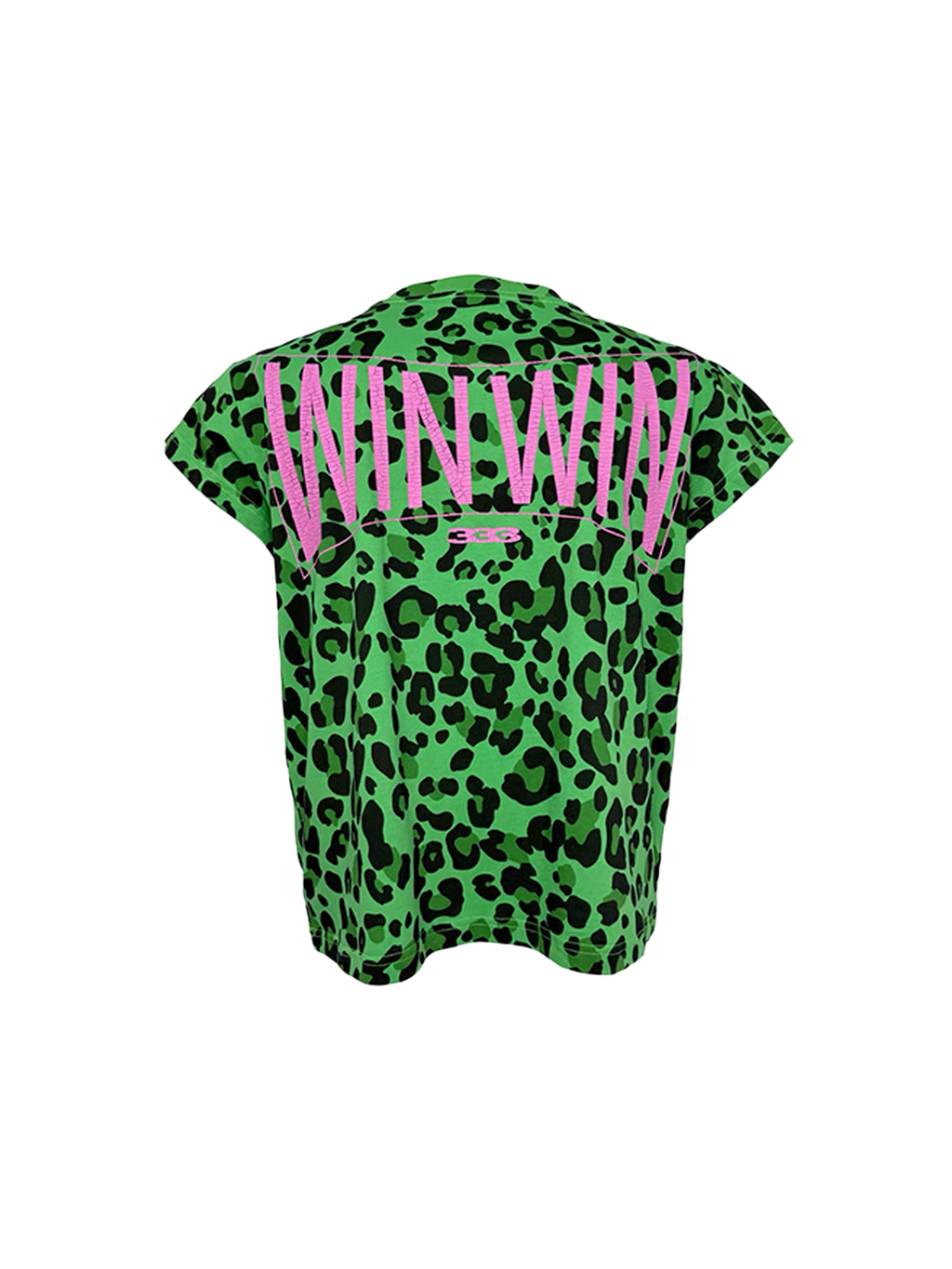 PCCVISION Contrast Leopard Crackled Foil Graphic T-Shirt