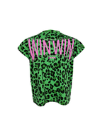 PCCVISION Contrast Leopard Crackled Foil Graphic T-Shirt