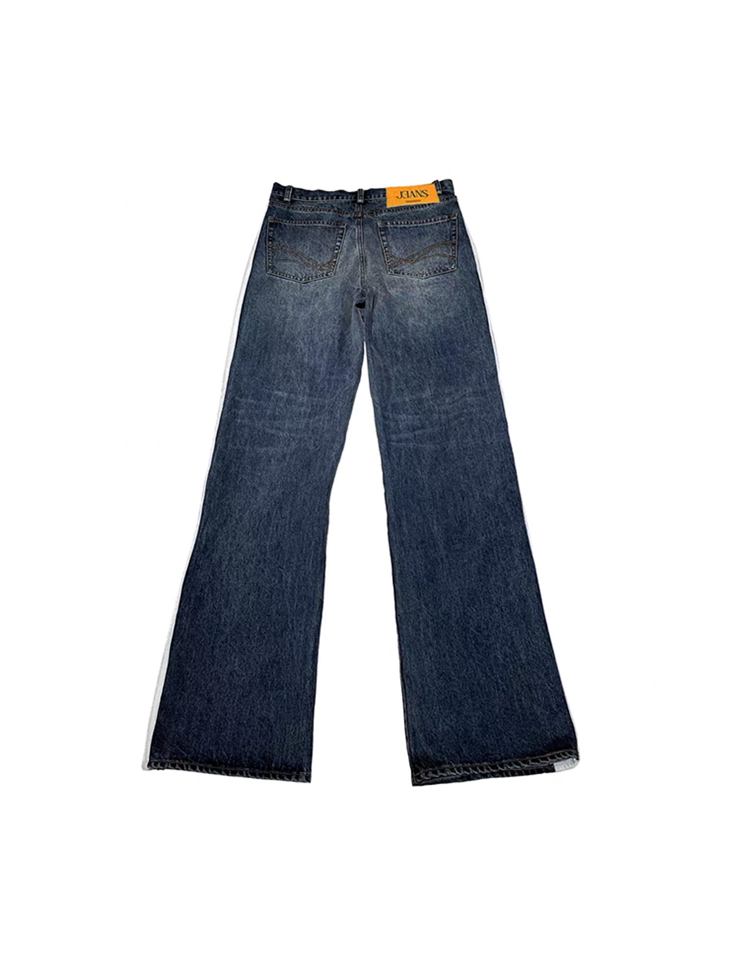 PCCVISION Contrast Side-Stripe Washed Jeans