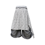 RELABEL Detachable Striped Drape Ruched Oversized Shorts Gray