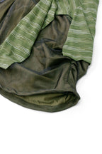 RELABEL Detachable Striped Drape Ruched Oversized Shorts Green