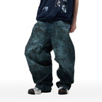 CYCYCY Dirty Wash Graffiti Baggy Jeans