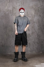 UNDERWATER Washed Ripped Gradient T-Shirt Blue