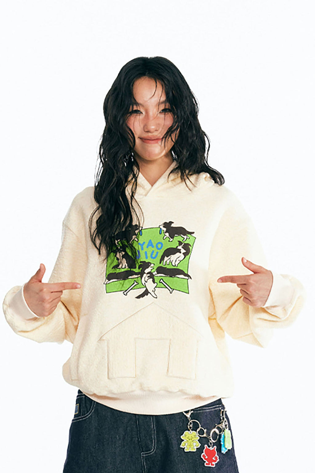 1997 POSTOFFICE Puppy Paradise Graphic Oversized Hoodie