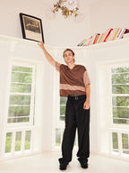 RICHILL Contrast Wool-Blended V-Neck T-Shirt