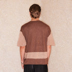 RICHILL Contrast Wool-Blended V-Neck T-Shirt