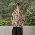 MOITIEDEPETALE Retro Botanical Cupro-Blend Half Shirt