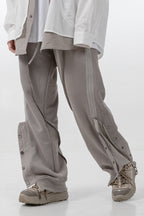 ERROR CODE ROBT Pleats Snap-Zip Side Sweatpants