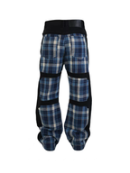 VINKID Plaid Paneled Wide-Leg Jeans