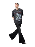 ERISSTOFF Washed Lace-Up Flared Jeans