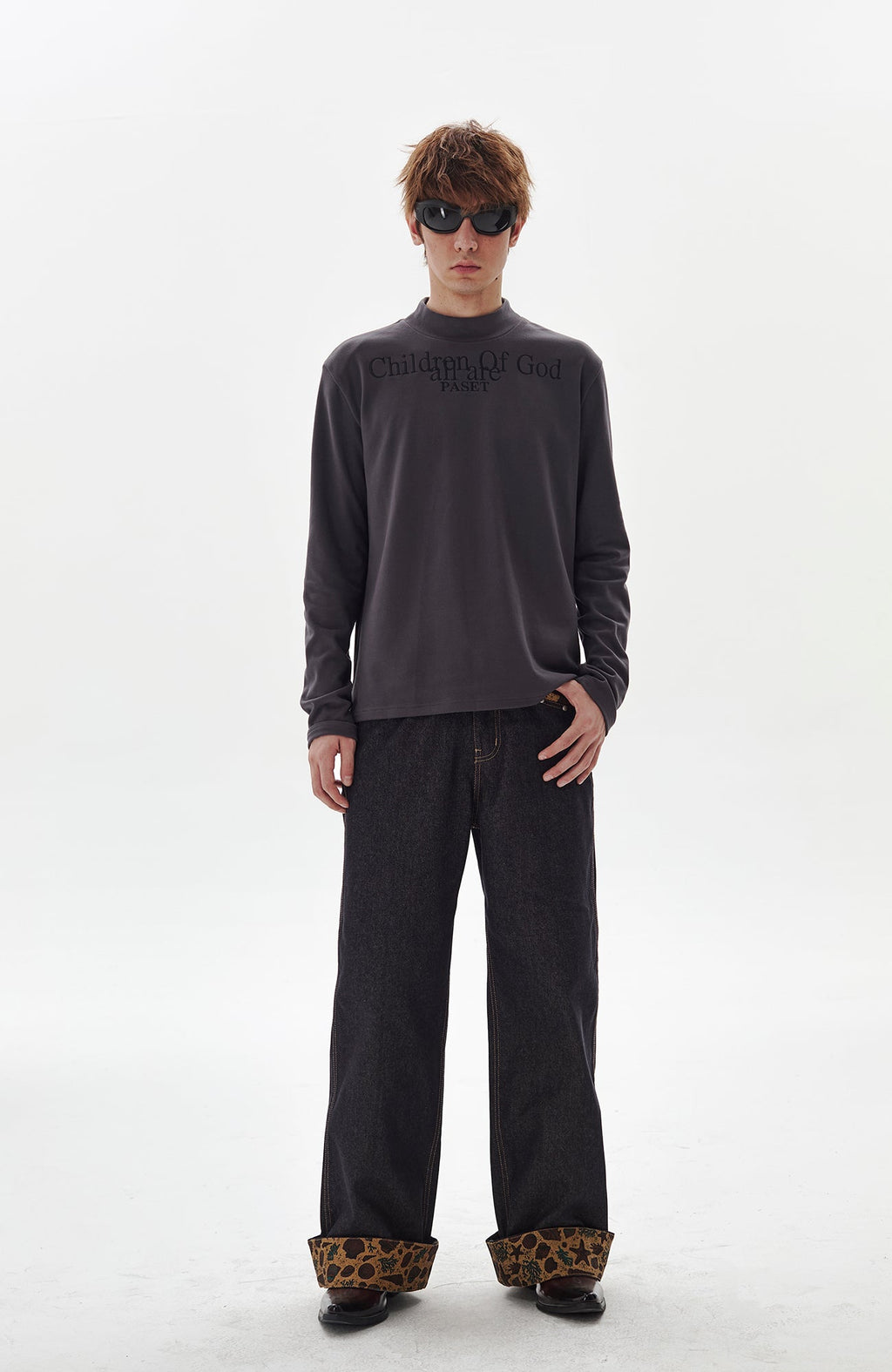 PASET Barn Cuffed Wide-Leg Jeans