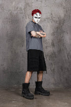 UNDERWATER Washed Ripped Gradient T-Shirt Blue