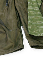 RELABEL Detachable Striped Drape Ruched Oversized Shorts Green